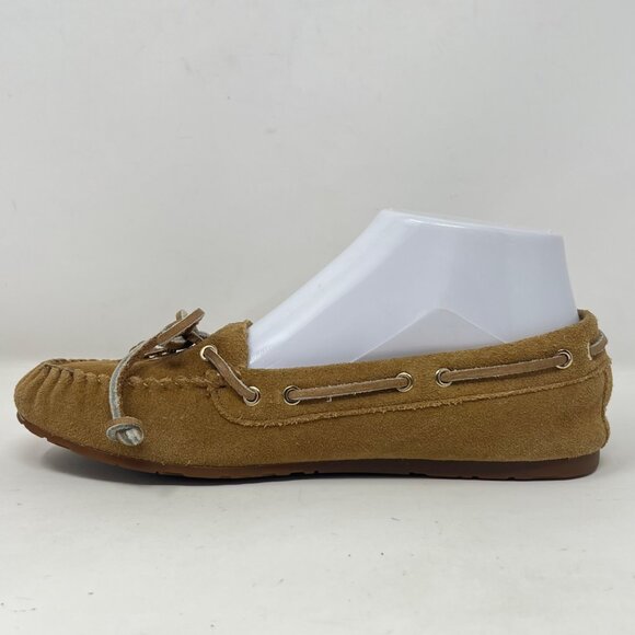 Coach Womens Antonia Leather Moccasin Tan Suede Logo Pendant Size 6.5 - Picture 4 of 14